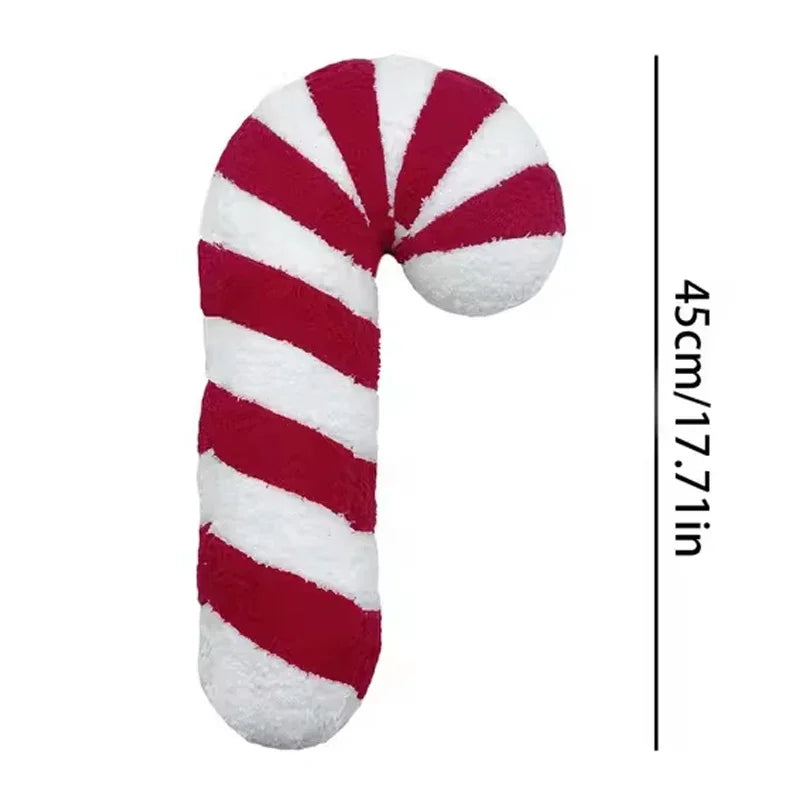 وسائد عيد الميلاد على شكل عصا الحلوى، وسادة عصا وردية، دمية لتزيين عيد الميلاد، وسادة حلوى، مصاصات مخملية، وسادة مصاصات جميلة