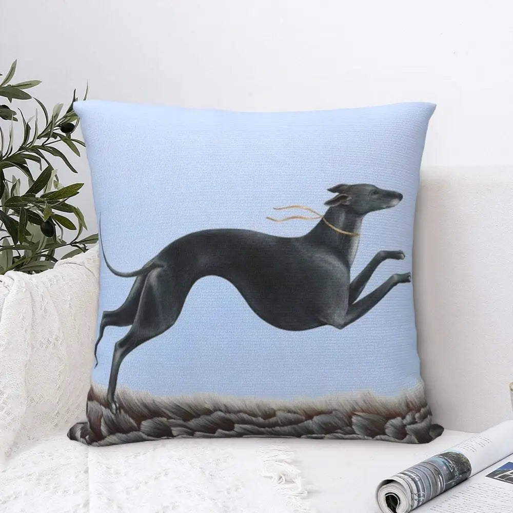 Custom Cute Whippet Greyhound Pillow Case Decor Home Hound Dog Luxury Cushion Cover Car Pillowcase