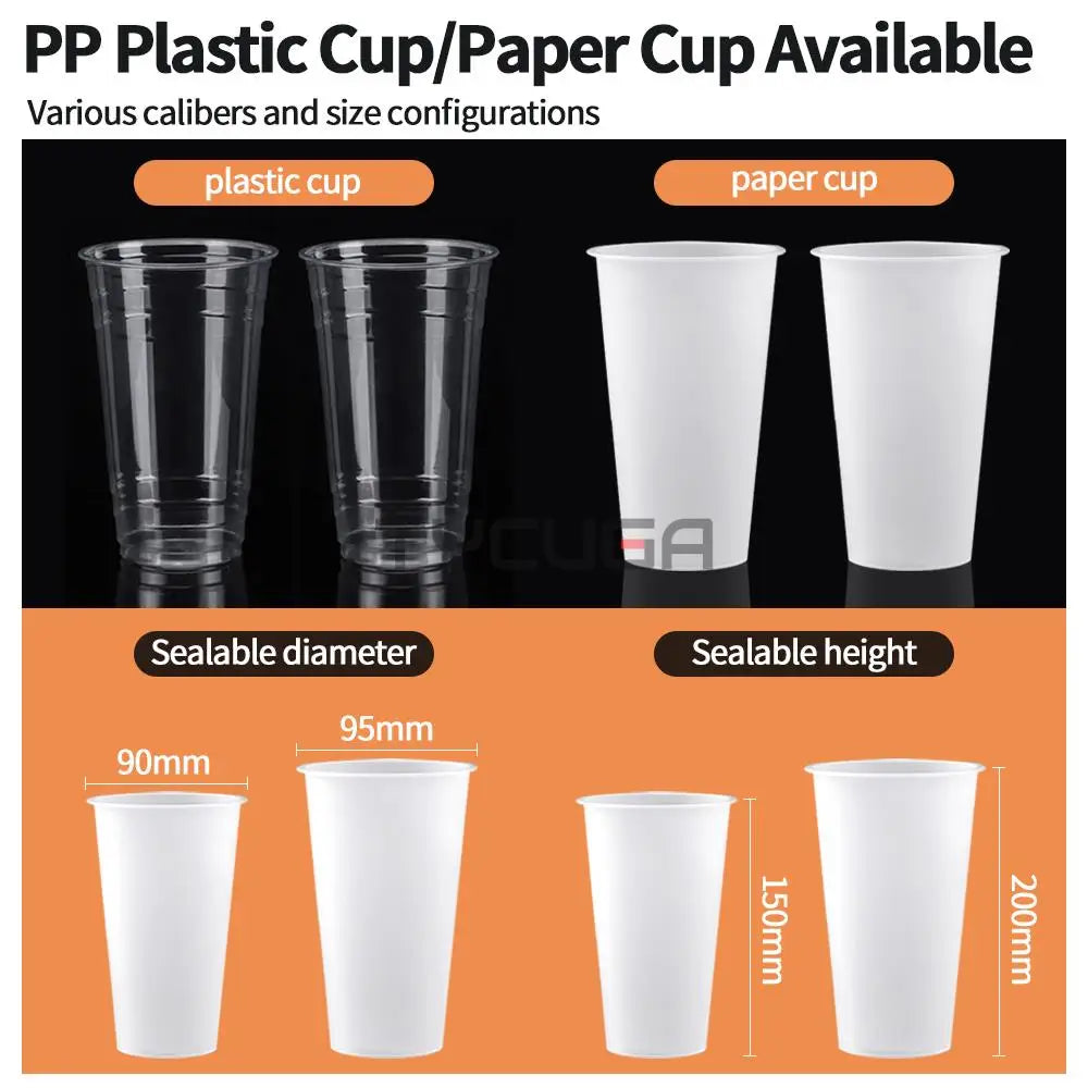 Cup Sealer Automatic Milk Tea/Coffee Shop Plastic/Paper Cup Sealing Machine 9/9.5CM Electric Bubble Tea Film For Business 220V