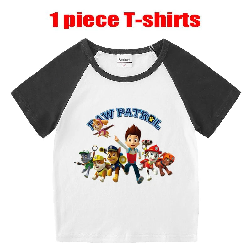 Children's PAW Patrol T-Shirt Kids Clothes Boys Girls Summer Cartoon Tops Short Sleeve Clothes 100% Cotton Baby Clothing