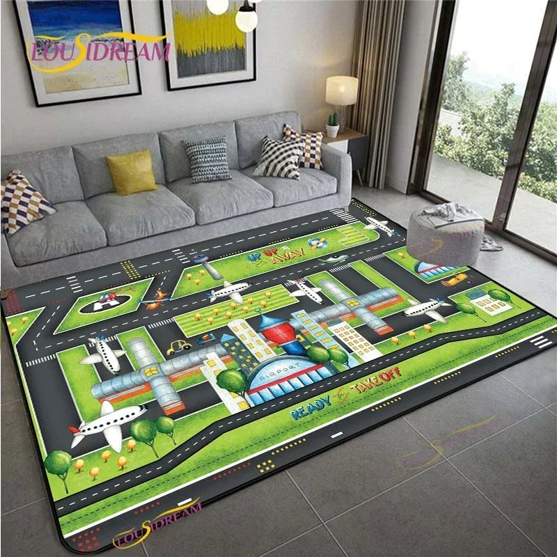 Alfombra Road Traffic Rout Map Carpet Living Room Sofa Coffee Table Bedroom Rugs Kitchen Kid Play Anti-slip floor Mat Home Decor