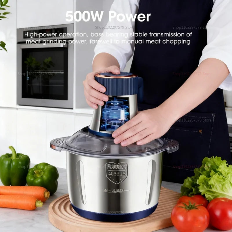 Electric Meat Grinder 304 Stainless Steel Food Processor Multi-Function Vegetable Mincer Baby Food Blender Kitchen Appliance