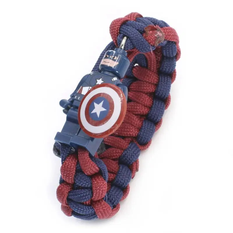 Marvel Avengers Captain America IronMan Spider-Man Personalized Creative Cartoon Building Blocks Braided Bracelet Christmas Gift
