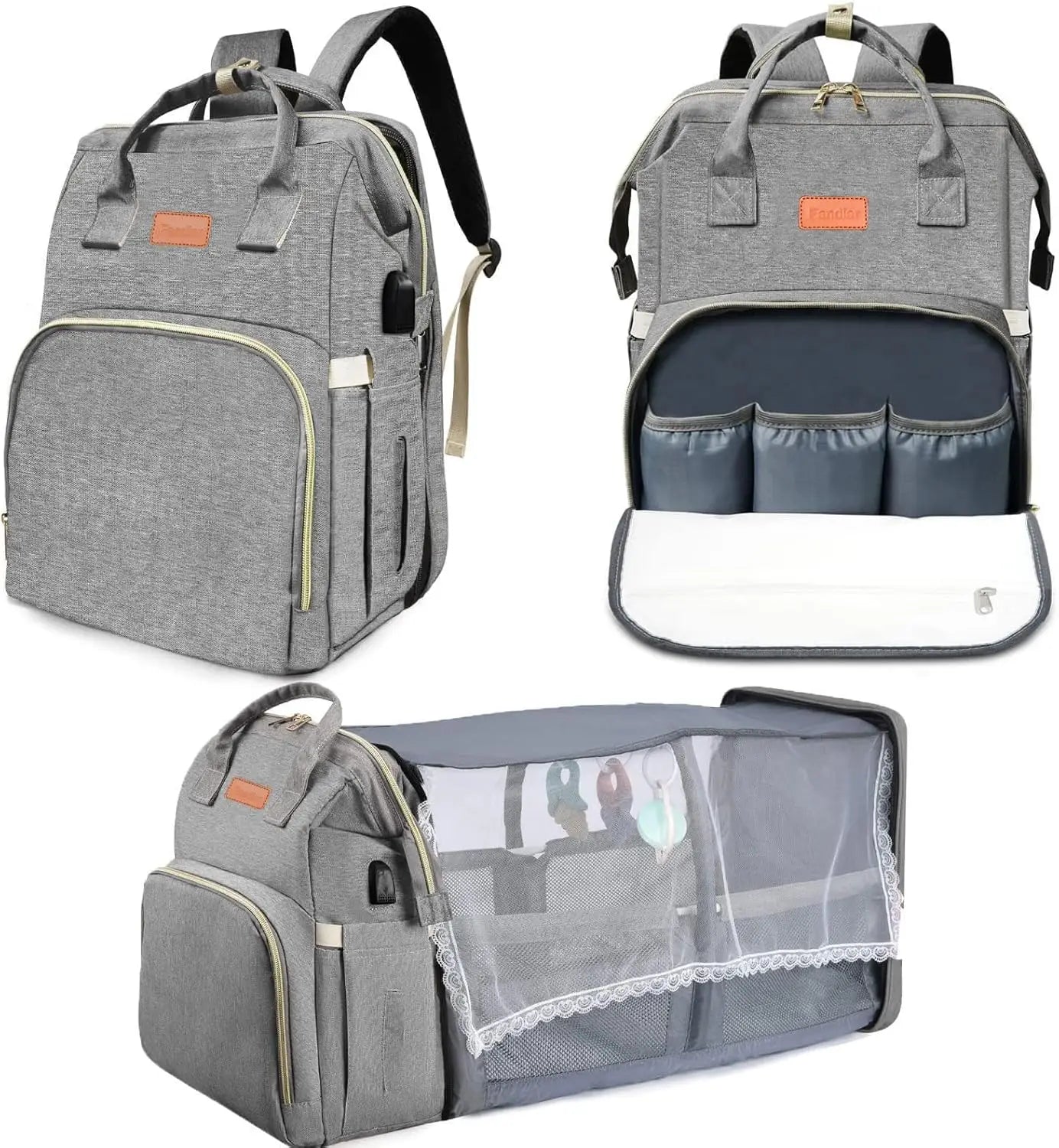 Mommy Bag Lightweight Portable Folding Crib Bed Large-capacity Travel Maternity Bags Baby Backpack Female Mommy Outting Bag