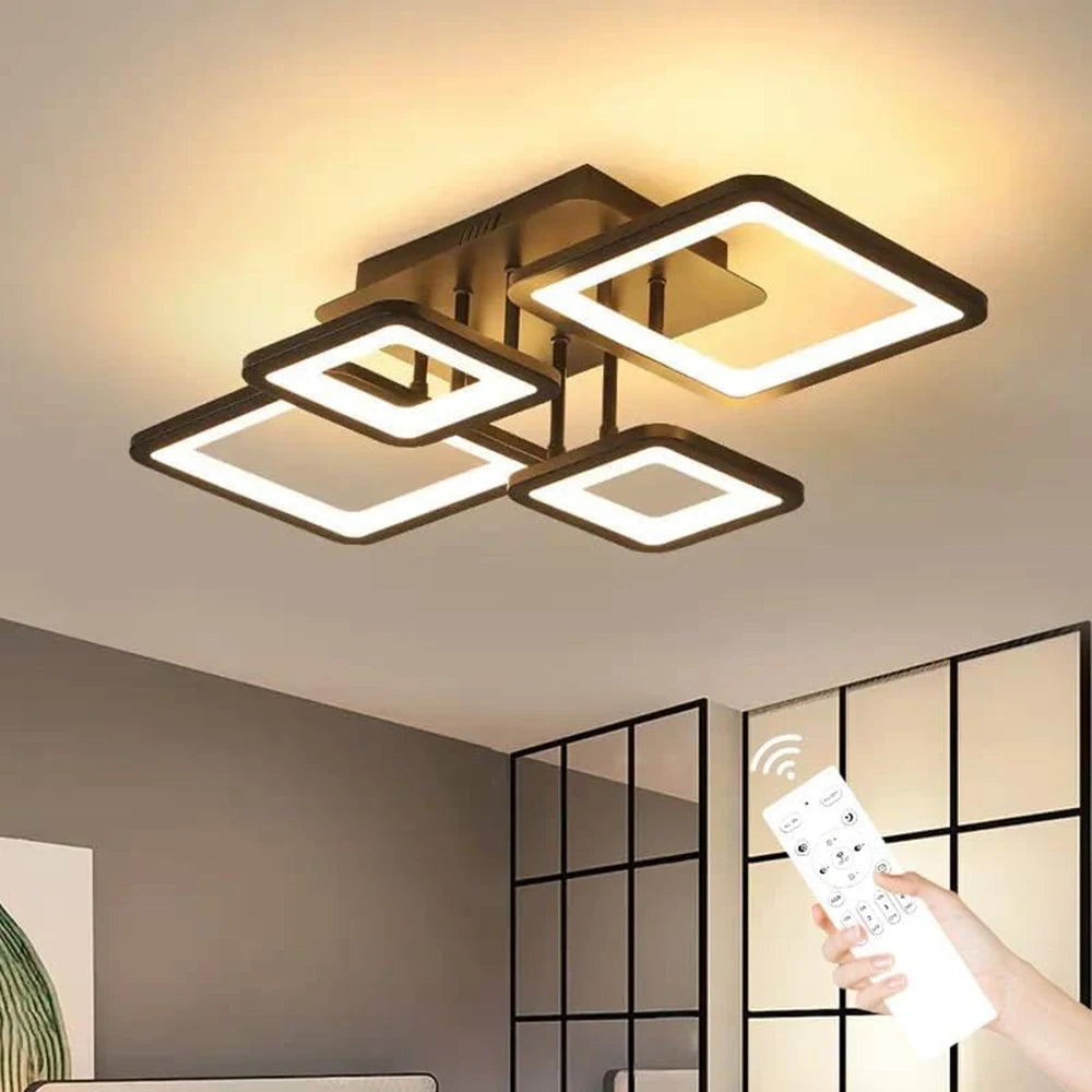 Modern LED Ceiling Light,54W Dimmable Ceiling Light with Remote Control Ceiling Lamp for Living Room Kitchen