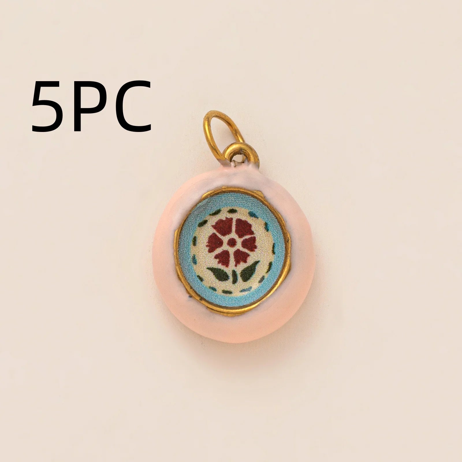 Wholesale 5pcs/lot 18K gold-plated DIY enamel stainless steel pendant, colorful fruit and food handmade jewelry accessories