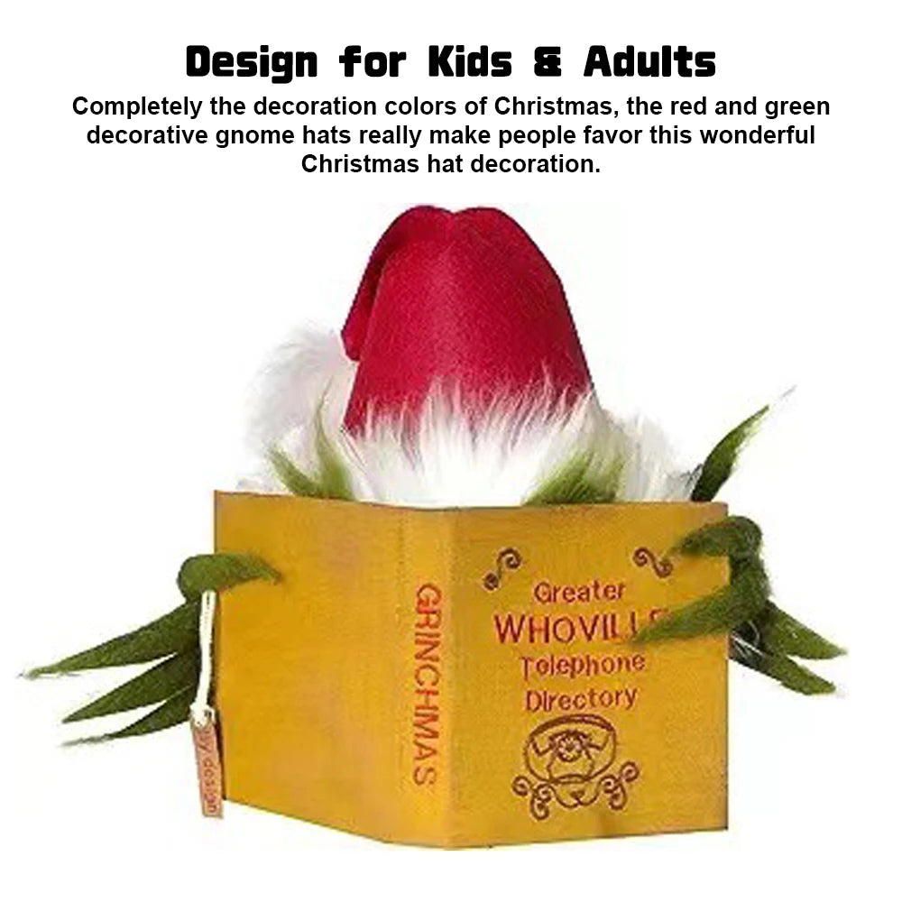 Christmas Tree Topper Checkered Funny Grinch Plush Doll Decoration Christmas Tree Ornament Holiday Gift