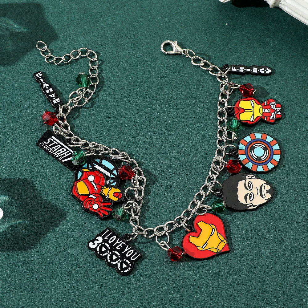 Marvel Iron Man Charms Bracelet i love you 3000 Movie Bangles Men Womens Jewelry Christmas gifts
