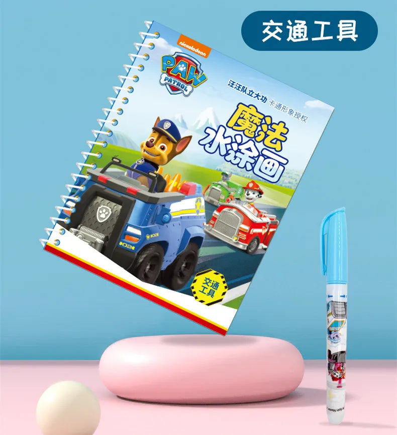 Paw Patrol Chase Reusable Coloring Book Magic Water Painting Books Sensory Children Early Education Toys Water Drawing Book Toy
