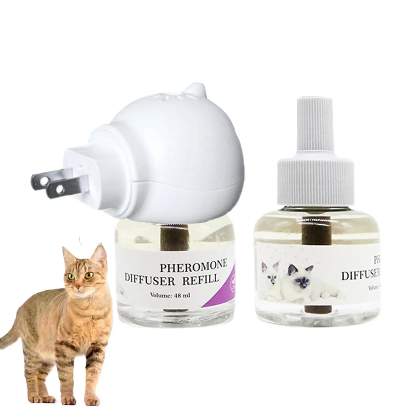 Pet Pheromone Diffuser To Calm Cats Long-Lasting Cat Pheromone Diffuser Quiet Comfort Supplies Stress Plug For Travel Kitten