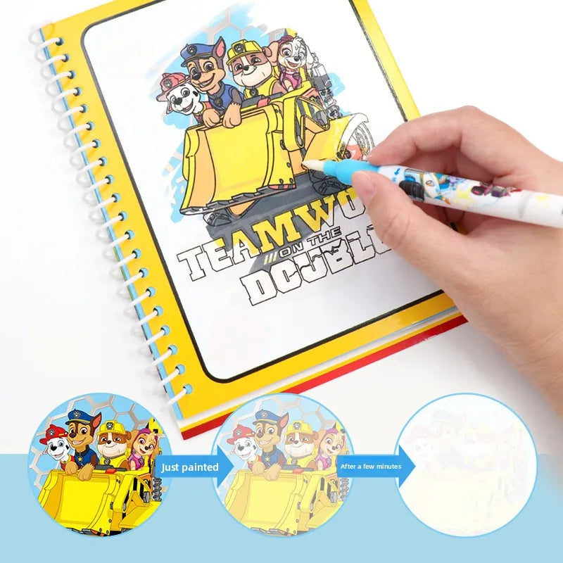 Paw Patrol Chase Reusable Coloring Book Magic Water Painting Books Sensory Children Early Education Toys Water Drawing Book Toy