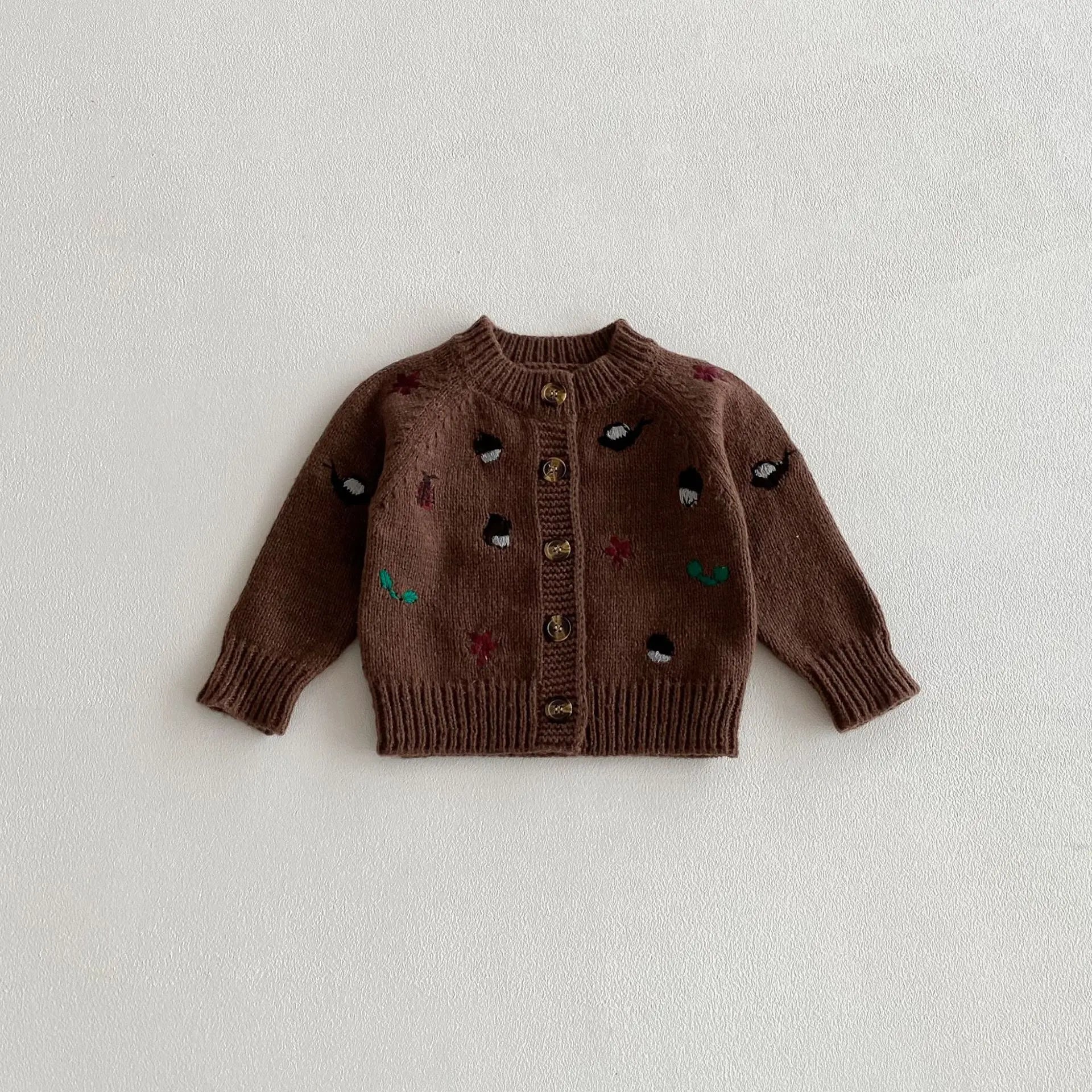 6852 Baby Knitted Sweater 2025 Autumn and Winter New Long Sleeve Embroidered Baby Boy's Cardigan Coat Girl's Sweater