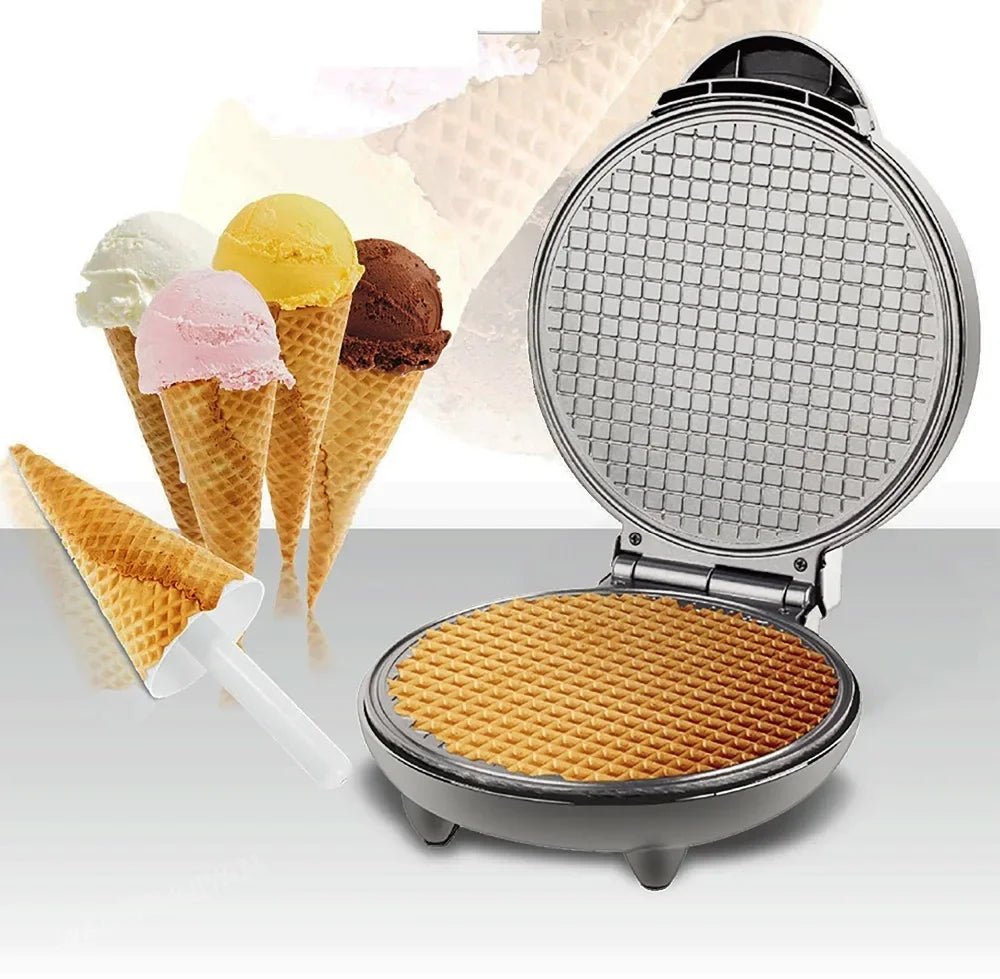 Electric Egg Roll Maker DIY Ice Cream Cone Machine Crispy Omelet Mold Crepe Baking Pan Waffle Pancake Pie Frying Grill Iron