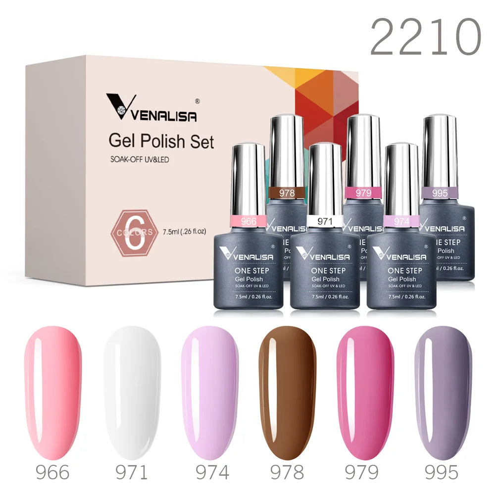 Kit de vernis à ongles en gel 6 couleurs