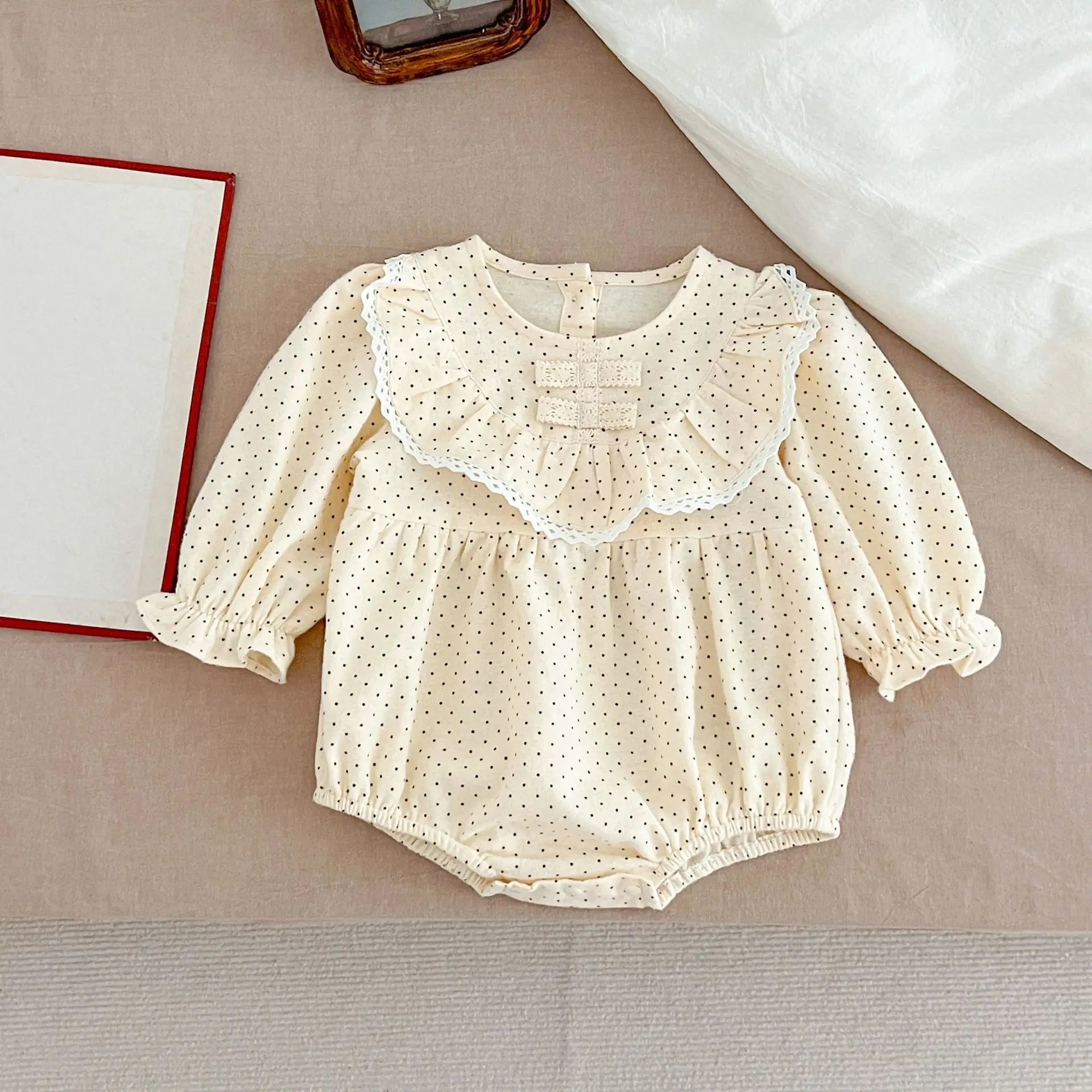 Christmas Infant Baby Girl Romper Autumn Winter Newborn Baby Girl Children Clothes Red Plaid Lapel Long Sleeved Newborn Romper