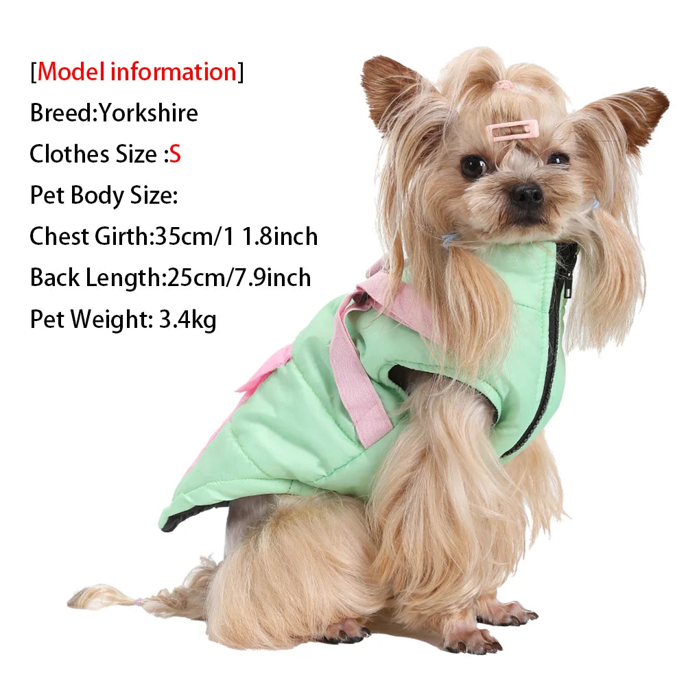 Warm Dog Coat For Autumn Winter Windproof Dogs Jacket With Harness Outdoor Waterproof Puppy Jacket For Small Medium Dogs Bulldog
