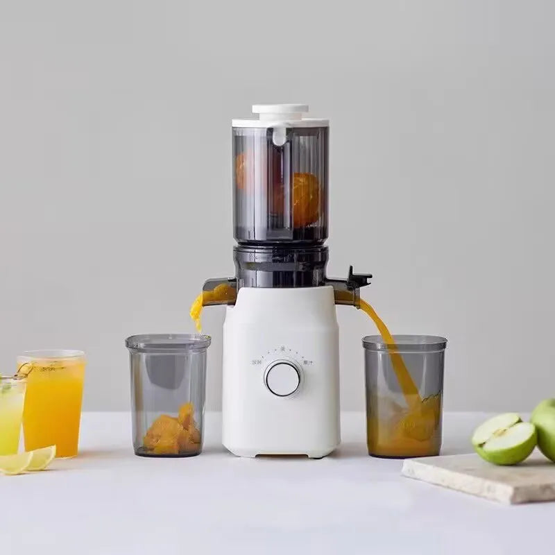 Large-Caliber Juicer Household Automatic Juicer Low-Speed Slag Juice Separation Food Grade 304 Stainless Steel Easy to Clean