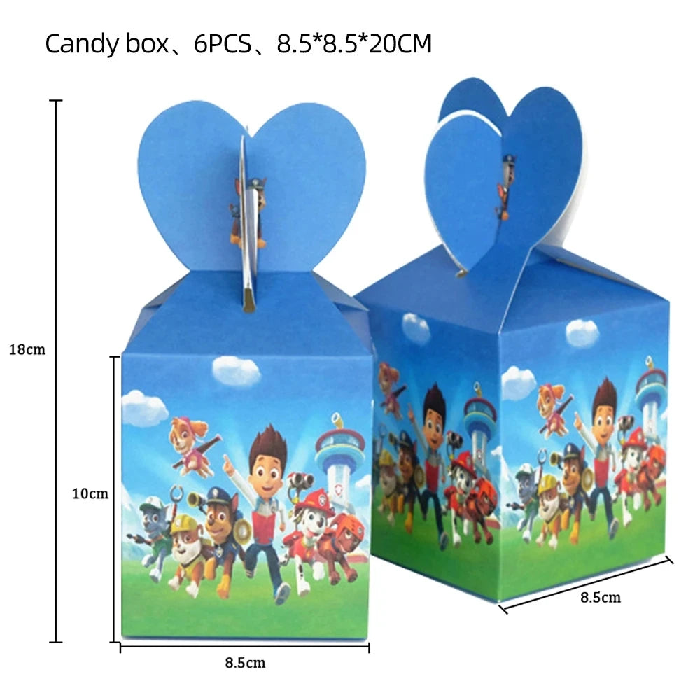 New Paw Patrol Birthday Party Decor Dogs Skye Disposable Tableware Tablecloth Plate Cup Gift Bag Kids Boy Favor Gifts Kids Toys