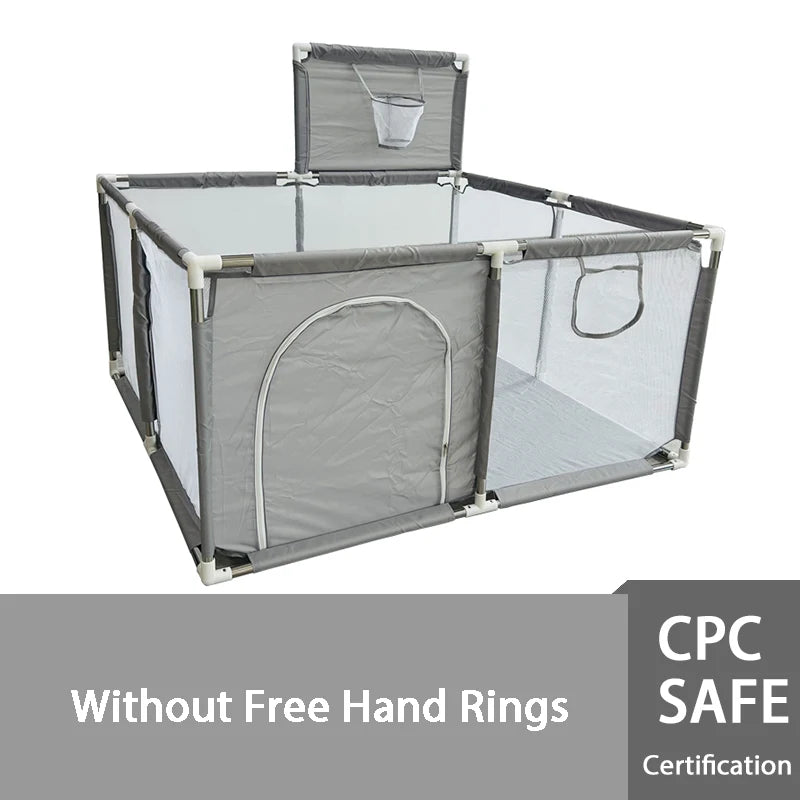 IMBABY Baby Playpen Square Baby Playground with Basketball Board Activities for Baby Large Child corral Safety Barriers Fence