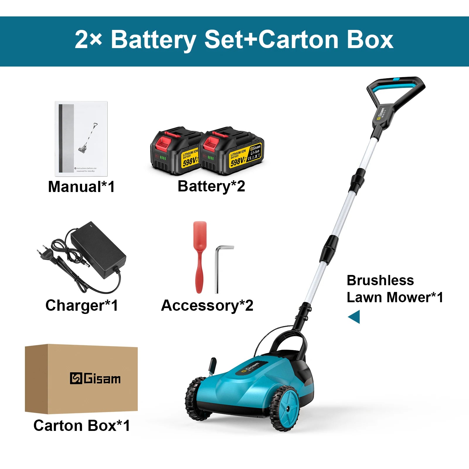 Gisam 10Inch 46000RPM Brushless Electric Lawn Mower Cordless Grass Trimmer Garden Landscaping Cutter For Makita 18V Battery Pin