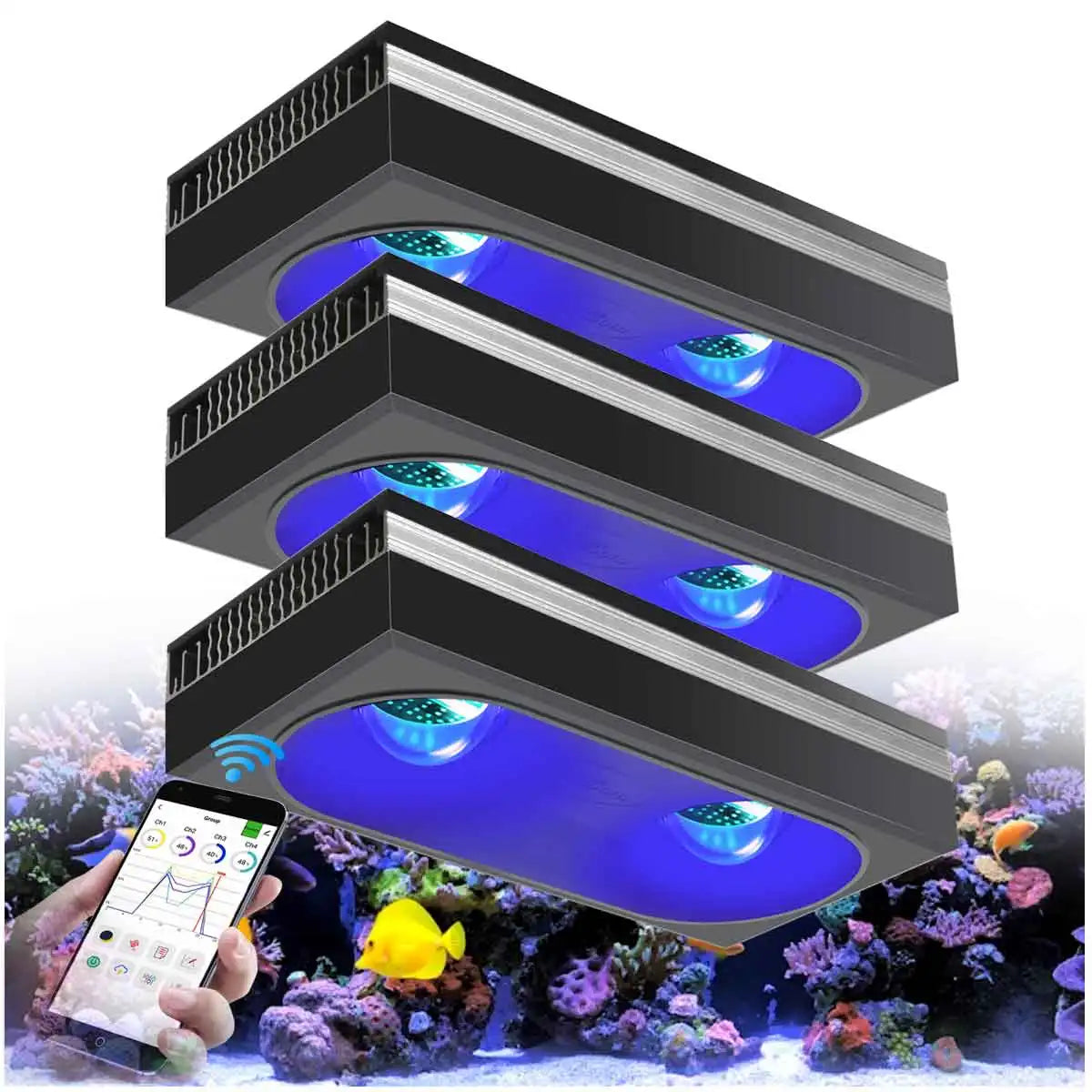 PopBloom RL180 WiFi Led Aquarium Reef Light 180W, Professional Full Spectrum Aquarium Lamp for Reef Coral SPS/LPS Aquarium Tank