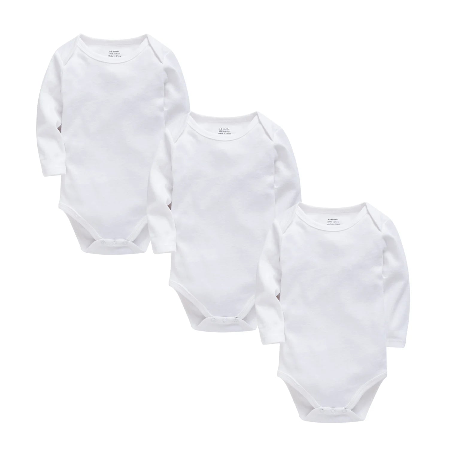 Honeyzone 3PCS Light Blue Unisex Baby Bodysuit Set Long Sleeve Pure Cotton Infant Newborn Clothes Comfortable Soft Baby Jumpsuit