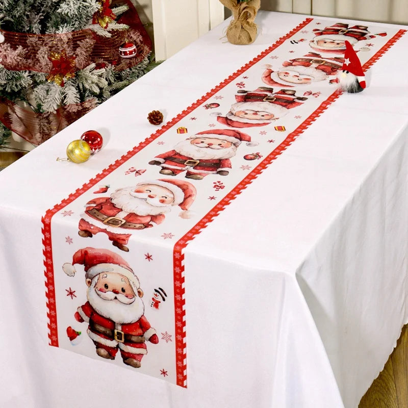Christmas Table Runner Merry Christmas Decoration for Home Xmas Party Decor 2025 Navidad Notal Noel Ornament Happy New Year 2026