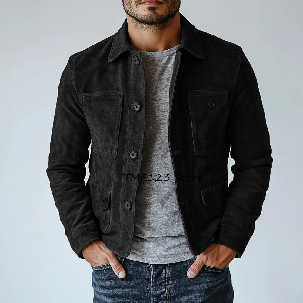 Vestes blazer urbains tissu en daim de haute qualité