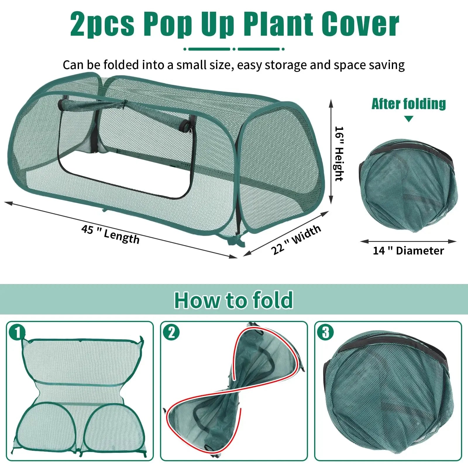 Net Cage Guard Vegetables, Seedlings Herbs Bed Vegetables Large Pop Up Mesh Plant Cover Protector Raised Garden & Flower Bed