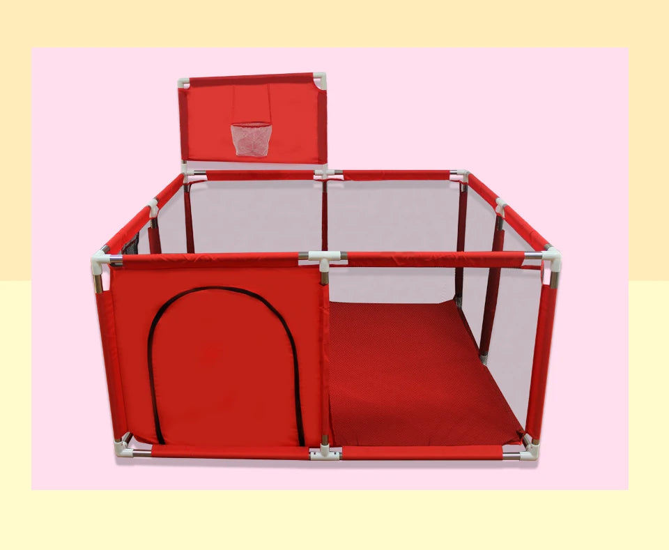 IMBABY Baby Playpen Square Baby Playground with Basketball Board Activities for Baby Large Child corral Safety Barriers Fence