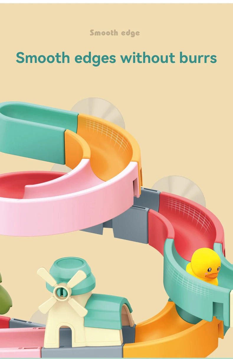 Baby Bath Toys DIY Assembling Track Bathroom Bathtub Kids Slide Paradise Play Water Toy Set Duck Slide Toy For Children Toddler
