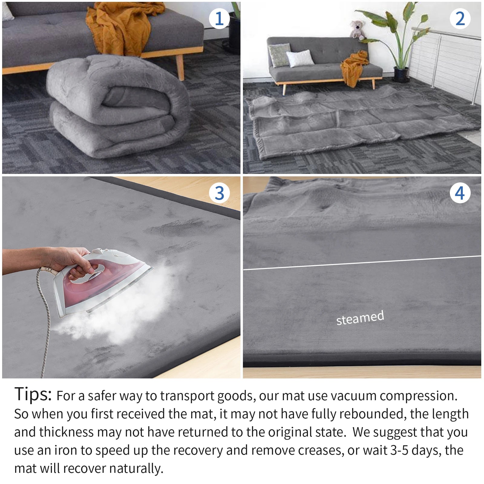 Huloosleep 4 Colors Baby Crawling Play Mats Non-Slip Thick Soft Foam Baby Activity Gym Carpet Baby Game Children's Safety Rug