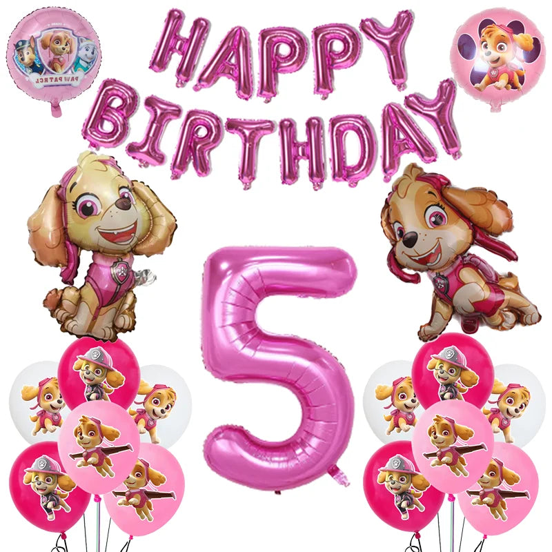 Paw Patrol Birthday Decorations Dogs Skye Disposable Tableware Party Package Tablecloth Kids Favor Childrens Party Supplies