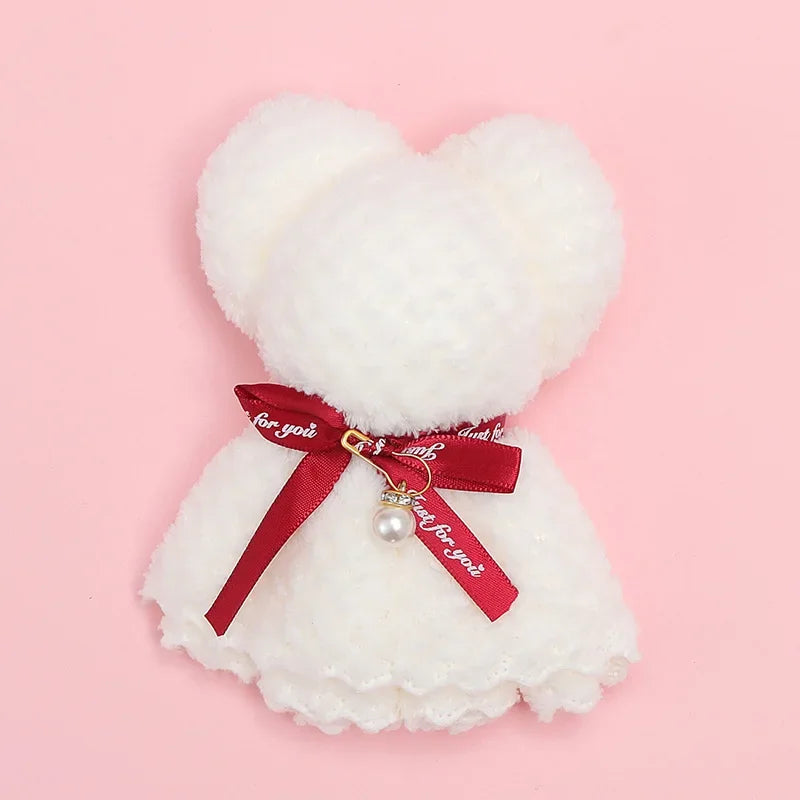 منشفة دب تذكارية لحفلات الزفاف، هدية صغيرة، منشفة دب من الصوف المرجاني، هدايا زفاف للضيوف، هدية عيد الشكر لوصيفة العروس بكميات كبيرة