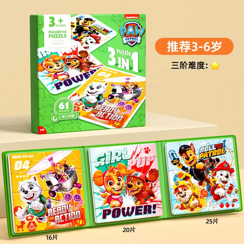 Paw Patrol Magnetic Puzzle For Children Aged Magnetic Puzzle Toys For Boys And Girls Intellectual Birthday Gifts Magnetic Toys