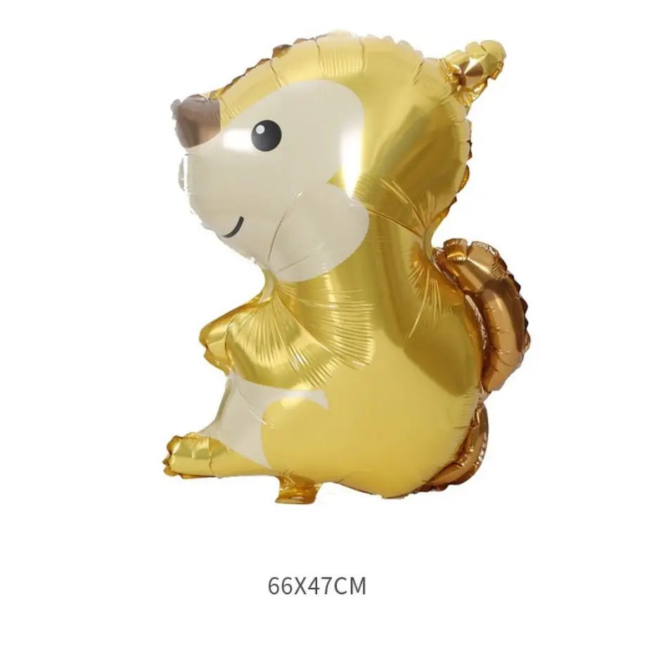 8 قطع من بالونات رقائق معدنية على شكل حيوانات الغابة، بالونات غزال وبومة وراكون وسنجاب، بالونات هيليوم على شكل حيوانات، هدية عيد الشكر