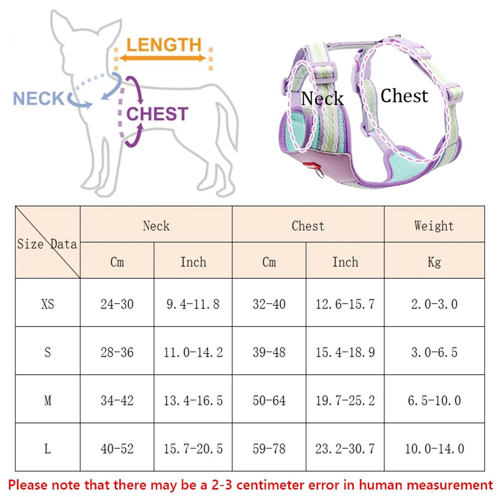 Newest Puppy Dog Walking Harnesses No Pull Pet Harness for Small Medium Dogs Pomeranian Poodle Pug mascotas Accessories Supplies