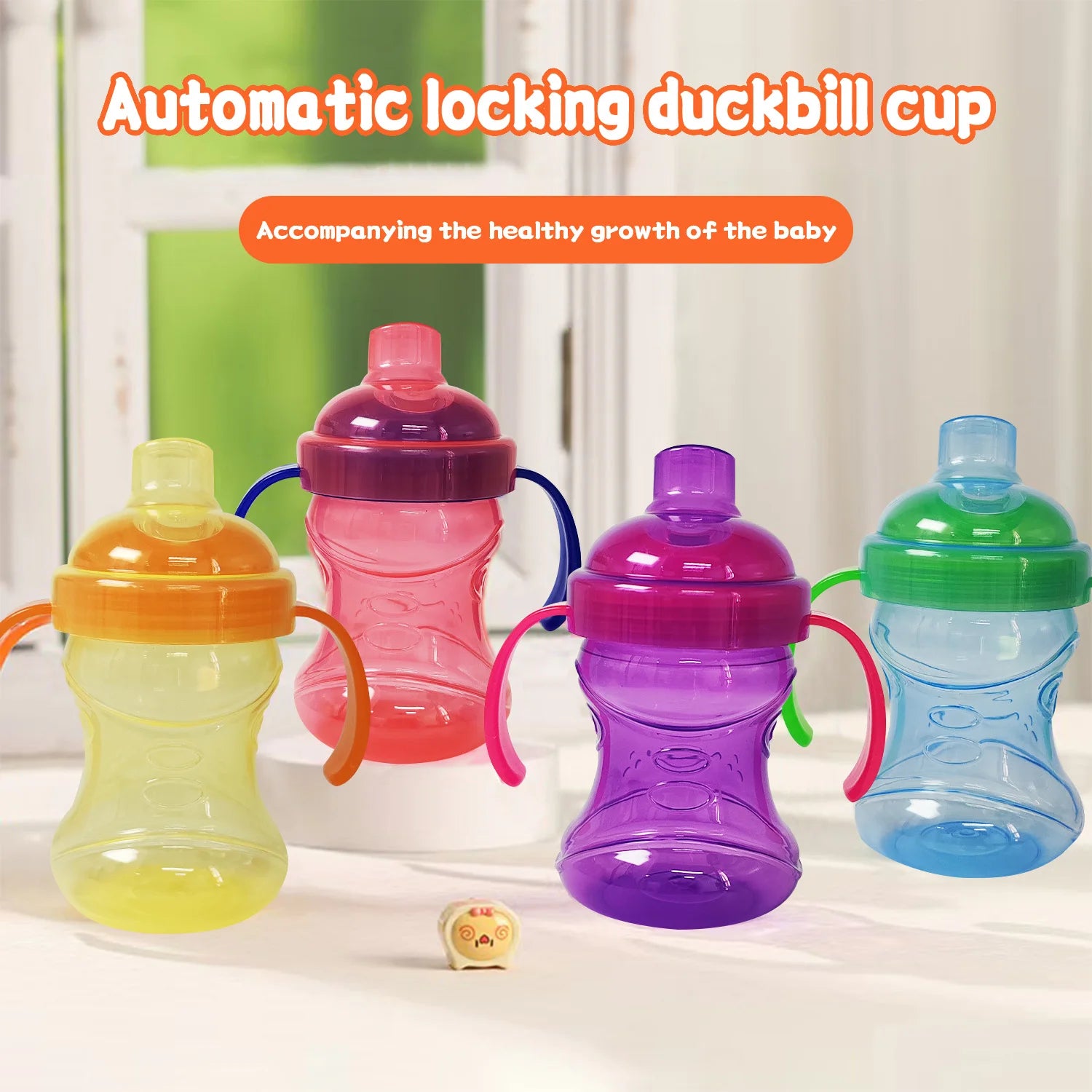 270ml children learn to drink cup anti bucking duck mouth cup baby more than one year old direct drinking milk cup