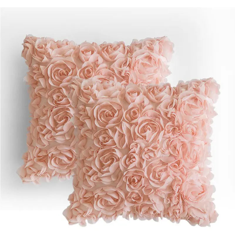3D Peony Flower Pillowcase Nordic Light Luxury Bedroom Bedside Living Room Car Sofa Cushion Cover Pillow Case Home Decoration