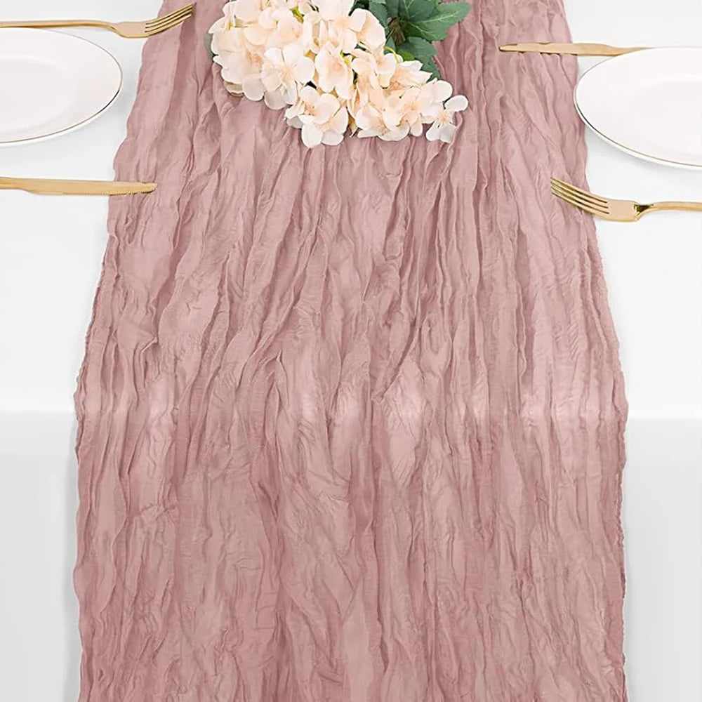 Lilac Purple Cheesecloth Table Runner Boho Rustic Gauze Lavender Purple Table Runner Wedding Bridal Shower Birthday Decoration