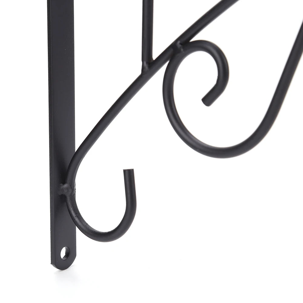 11.8inch Hanging Plant Bracket Iron Decorative Wall Hanger Hooks Black Iron Plant Hanger Bracket for Flower Baskets Wind Chimes