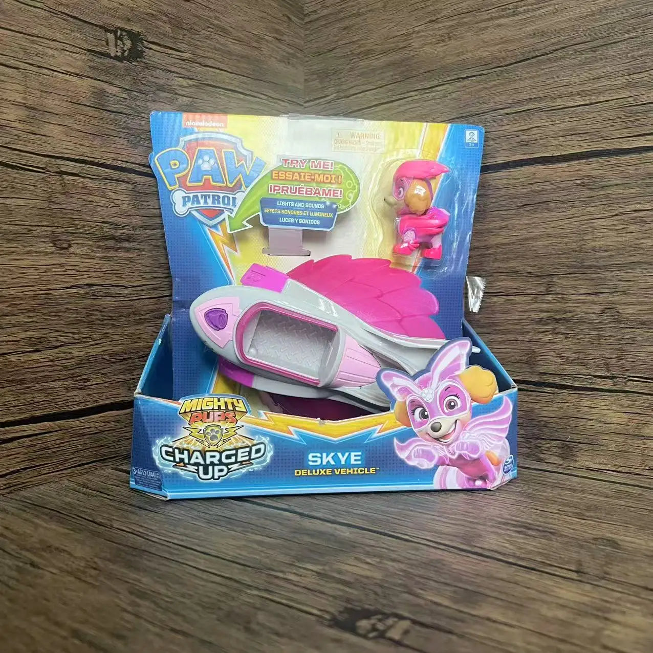 Genuine New Paw Patrol Mighty Pups Charged Up Rubble Marshall Chase Deluxe Vehicle with Lights and Sounds Children's Toy Car Boy