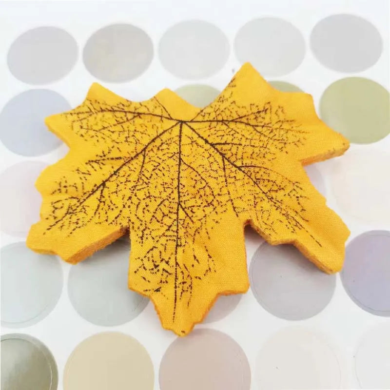 Yannew 500pcs Artificial Fall Maple Leaves Silk Leaf for Craft DIY Thanksgiving Wedding Party Decoration Autumn Home Table Decor
