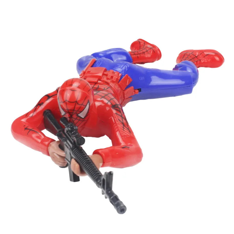 Marvel Peripheral  Crawling Toy Spider Man Captain America Hulk With Gun Crawling Model With Lights Children's Crawling Toy