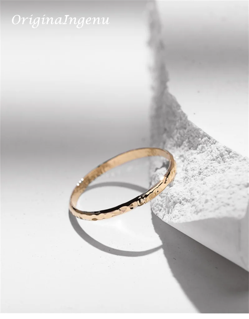 14K Gold Filled Hand Hammered Ring Handmade Band Ring Minimalism Jewelry Ring Dainty Boho waterproof Ring Tarnish Resistant Ring