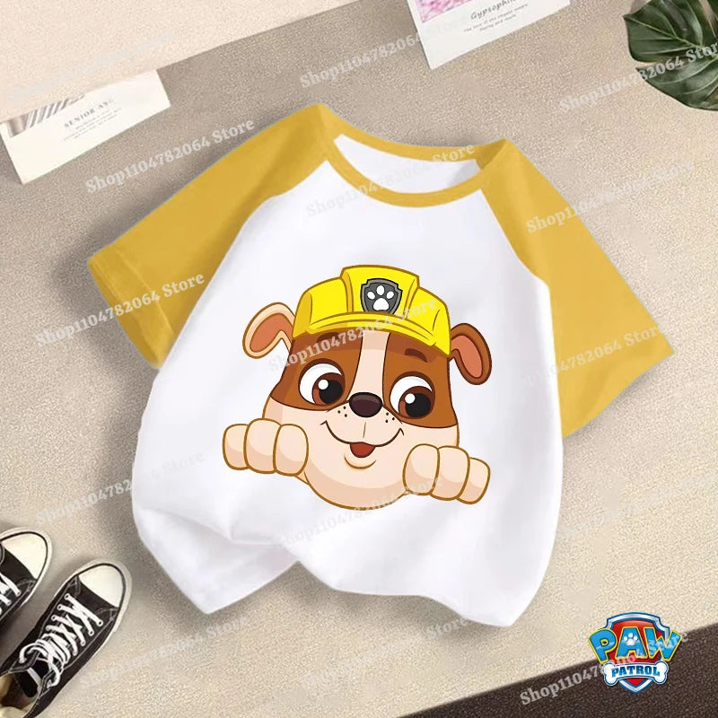PAW Patrol T-shirt Children Clothing Chase Skye Cartoon Anime Short Sleeve Boy Girl Kawaii Fashion Tee Cute Kid Home Clothes Top