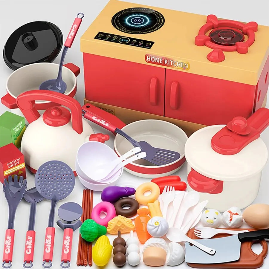 Clearance_Simulation Pretend Play House Kitchen Toy Girl Cooking Tableware Set Girl Simulation Cooking Tableware Set Gifts Toys