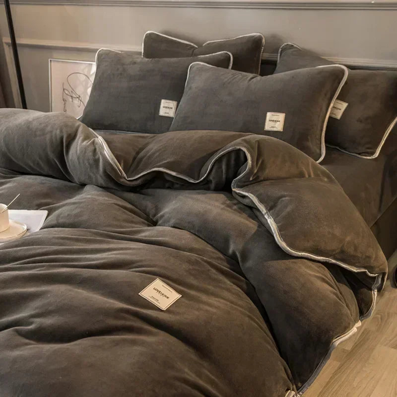 Winter New Coral Velvet Warm Quilt  Cover Soft Plush Quilt Cover Flannel Duvet Cover Bedding Home housse de couette 이불커버