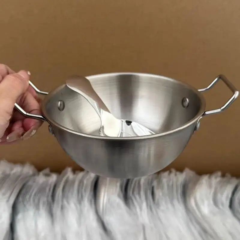 Stainless Steel Household Cuisine Bowl With Handle Rice Wine Bowls Sauce Dish Food Serving Kitchen Tableware