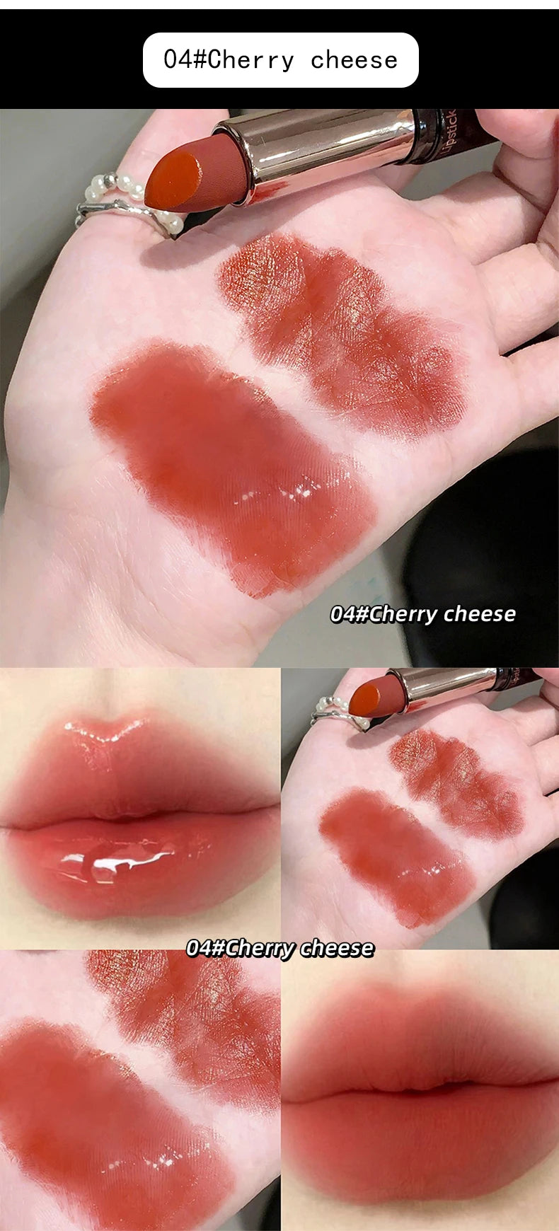 Gege Bear Double-ended Lipstick with Lip Oil for Moisturizing and Hydrating Layered Color-developing Long-lasting Lipstick